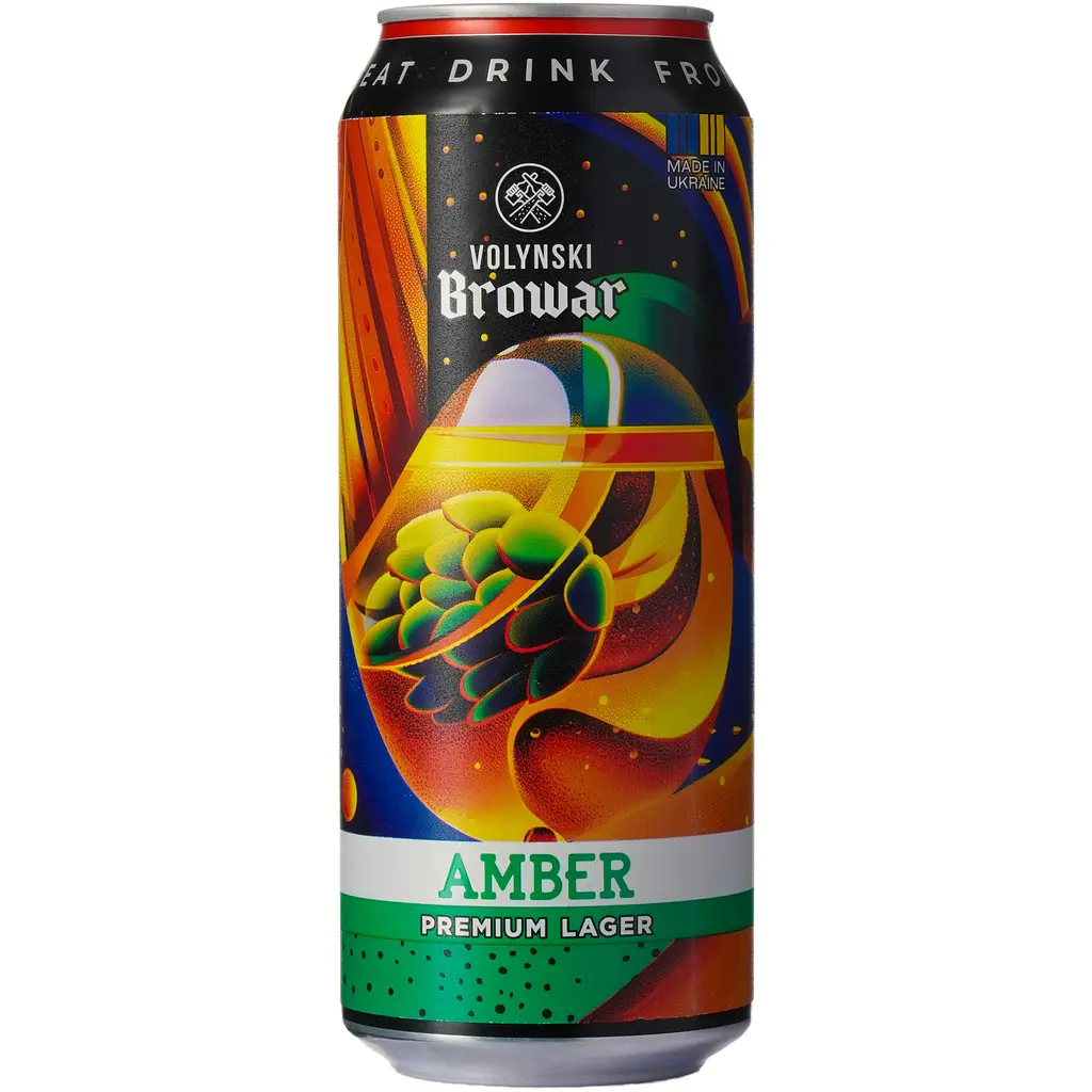 Пиво Volynski Browar Amber, світле, нефільтроване, 4,4%, з/б, 0,5 л - фото 2