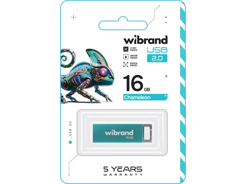 Флешка Wibrand 16 GB Chameleon Light Blue USB 2.0 (WI2.0/CH16U6LU) - фото 2