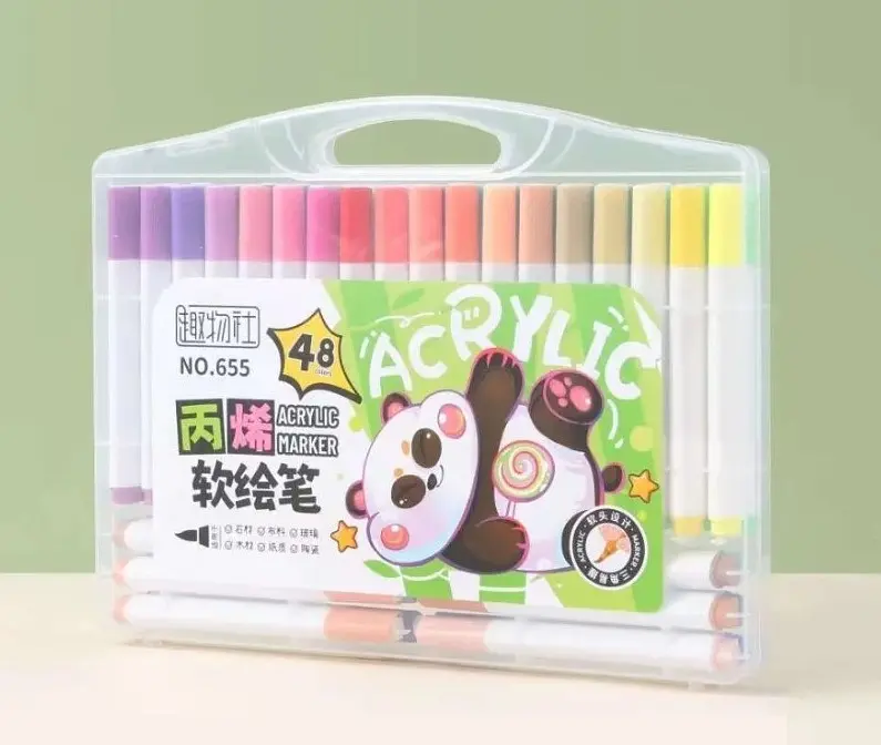 Маркери акрилові пігментні Water Color Pen 48 шт Фломастери художні для малювання з кейсом  - фото 2