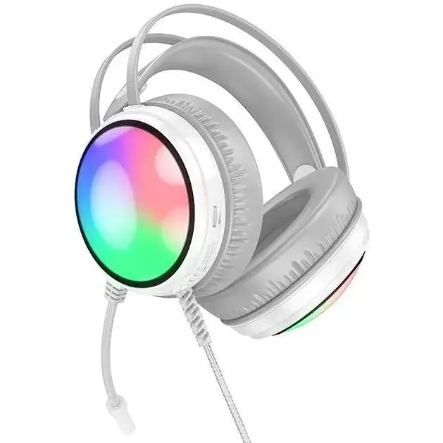 Наушники проводные Borofone Bo108 Flame Gaming with mic белые - фото 2