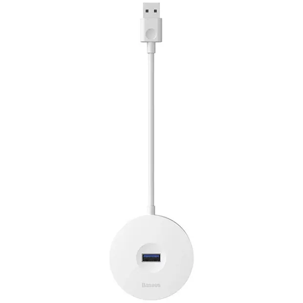 Хаб USB HUB Baseus Round Box USB3.0 to 1USB3.0/3USB2.0 0,1M CAHUB-F02 White - фото 3