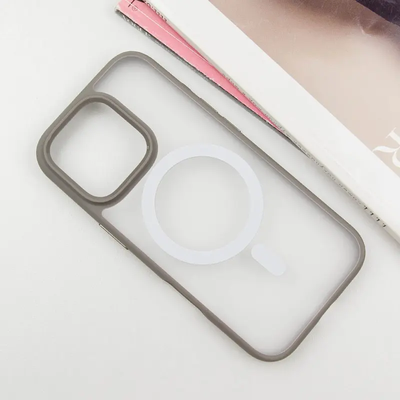 TPU+PC чохол Blueo Skin Friendly Frosted with MagSafe для Apple iPhone 16 Pro (6.3) Сірий / Grey - фото 2