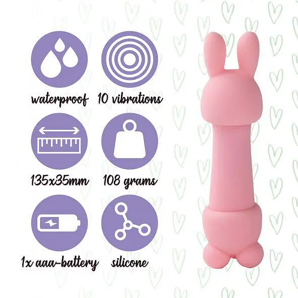 Мини-вибратор FeelzToys Mister Bunny 13.5 см розовый - фото 6