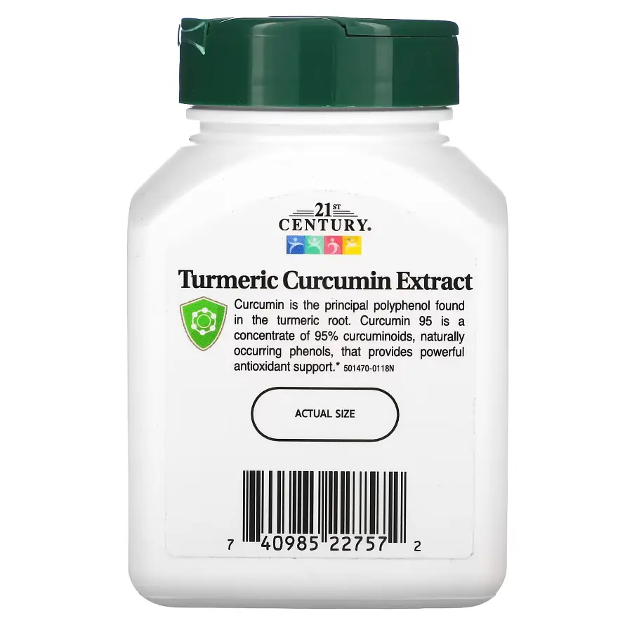 Натуральная добавка 21st Century Curcumin 95 500 mg, 45 вегакапсул - фото 3