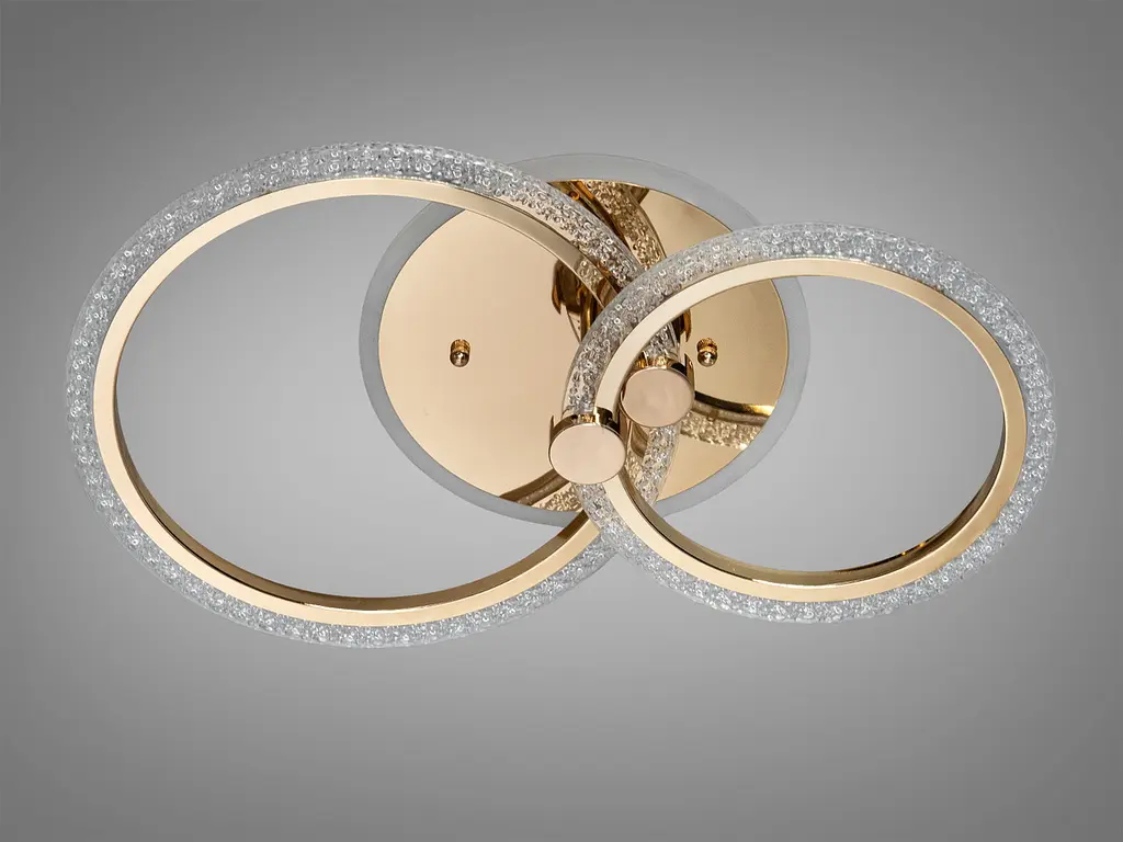 Люстра стельова LED Diasha A8180/2G, 55W, 3200K-6500K, золото, сучасний стиль з пультом, диммером та кольоровою підсвіткою - фото 3
