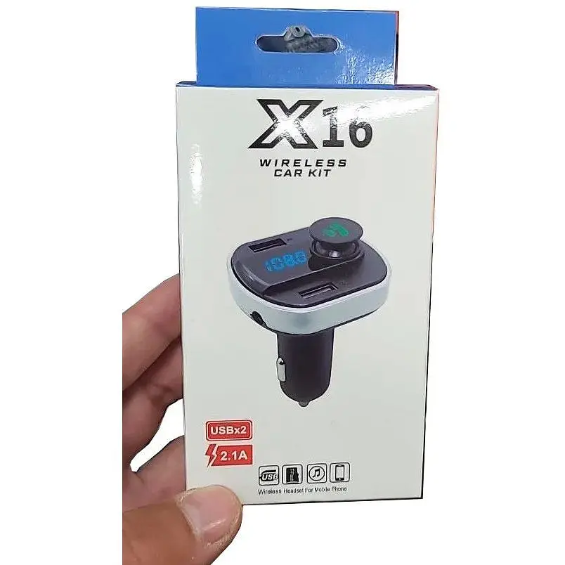 Автомобільний Bluetooth модулятор трансмітер FM USB зарядка X16 Wireless Car KIT Чорний - фото 5