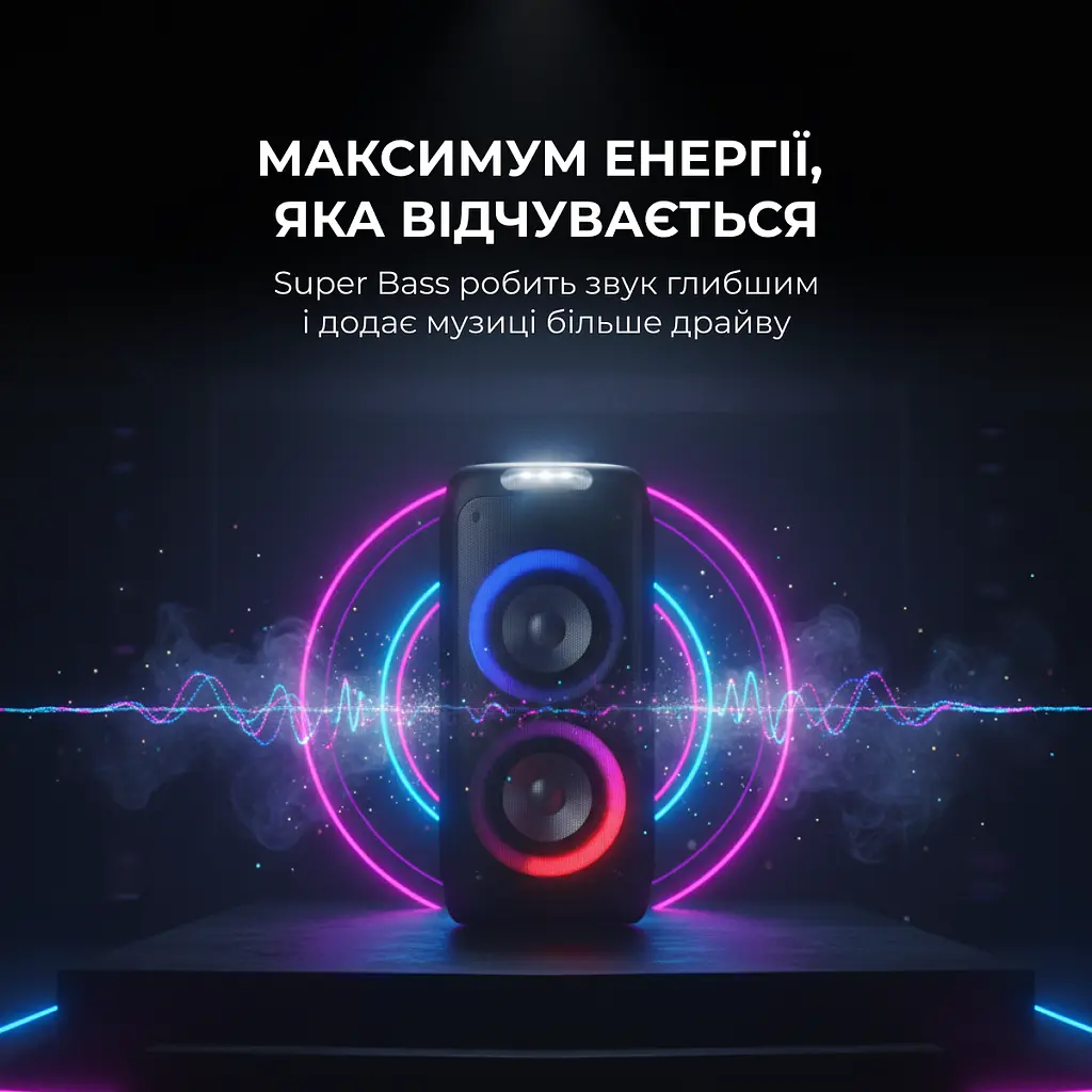 Портативна колонка Sharp Party Speaker PS-949 Black - фото 6