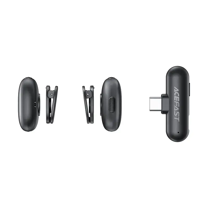Бездротова мікрофонна система ACEFAST R1 dual-mic (Type-C) Black 6974316284895 - фото 6
