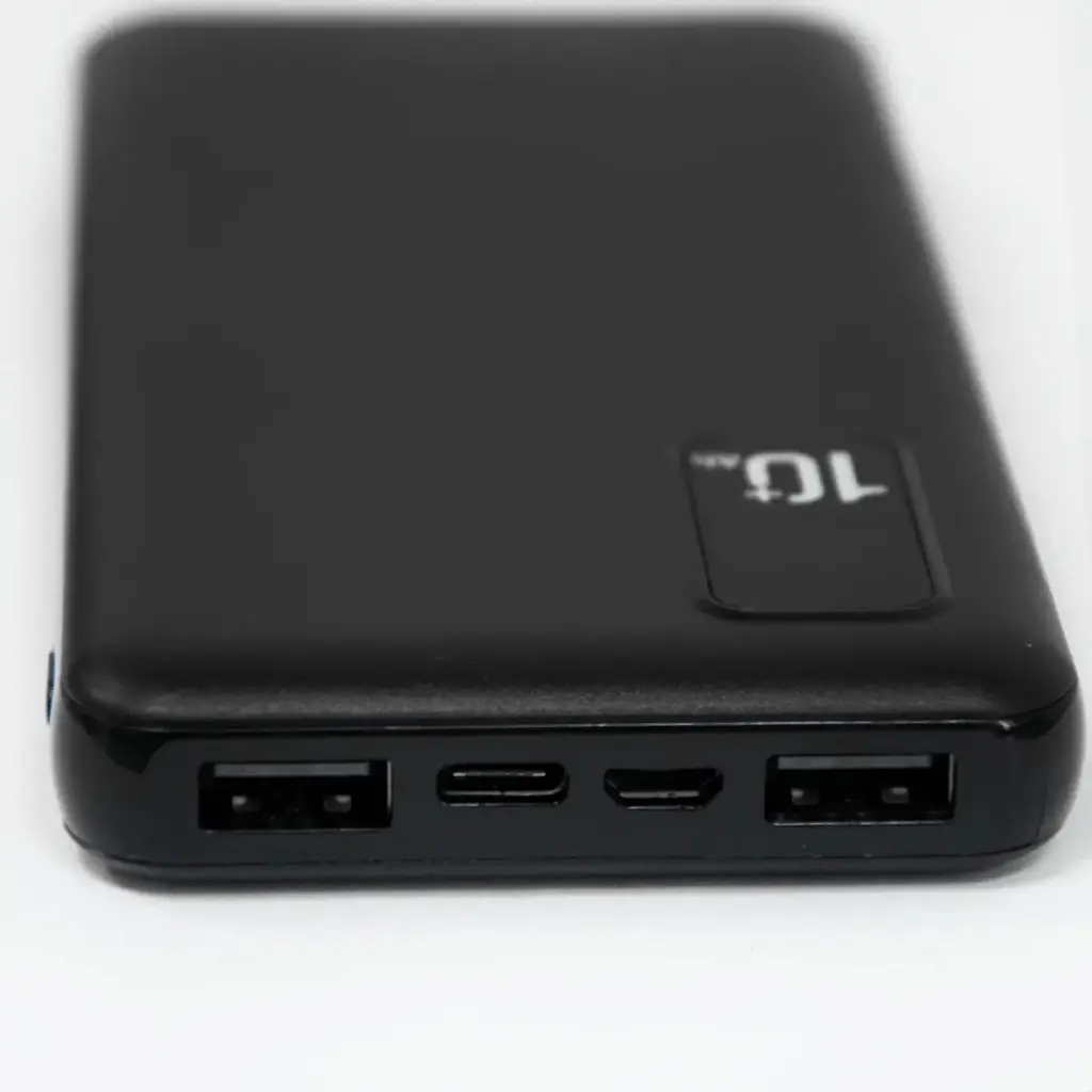 Павербанк на 10000 mAh чорний переносна зарядка для телефону Power Bank 2.1А Kensa KP-64 - фото 4