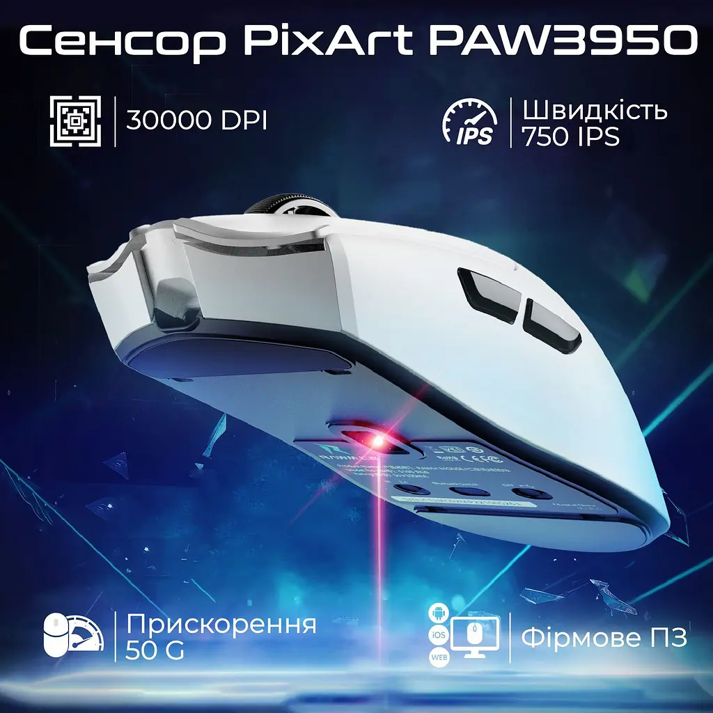Миша RAWM SA-MH01Pro White [155919] - фото 2