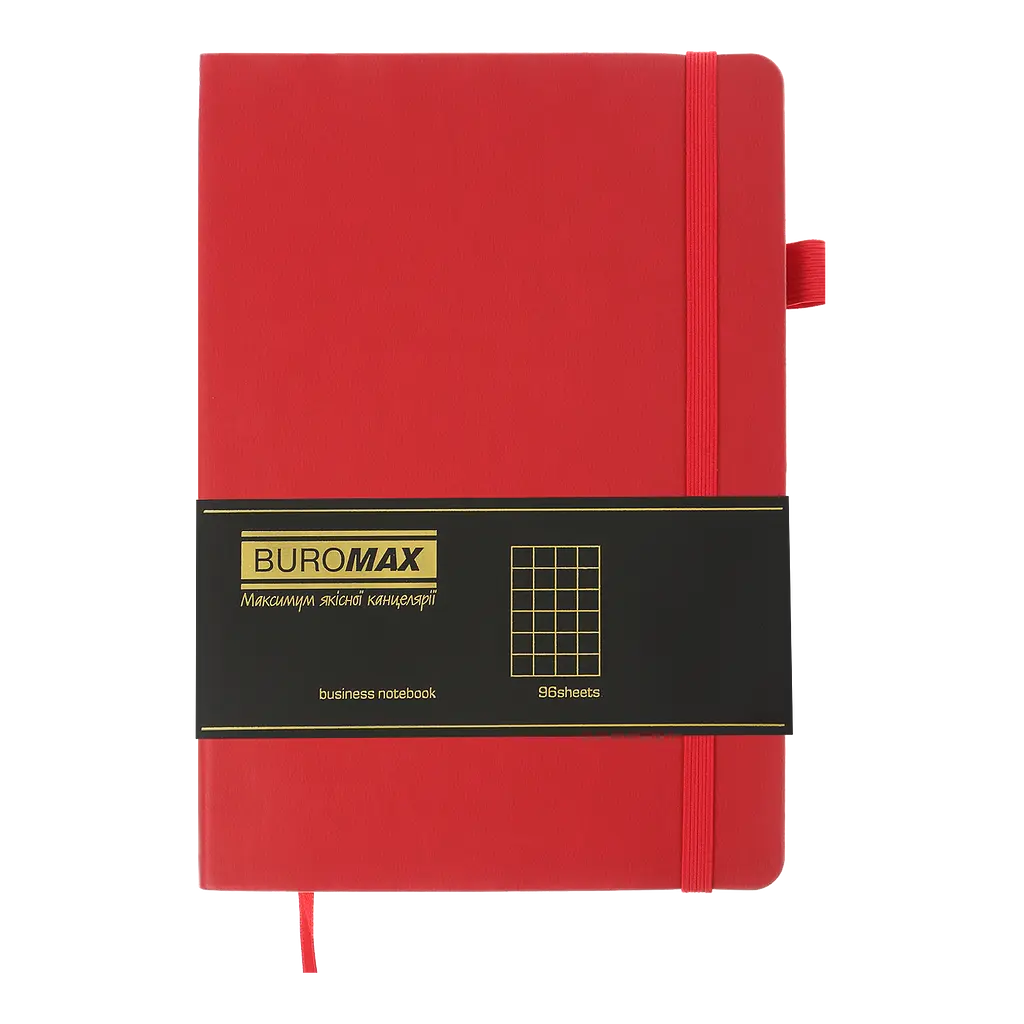 Блокнот діловий Buromax Logo2U Brief А5 96 арк. в клітинку обкладинка зі штучної шкіри червоний (BM.295104-05) - фото 2