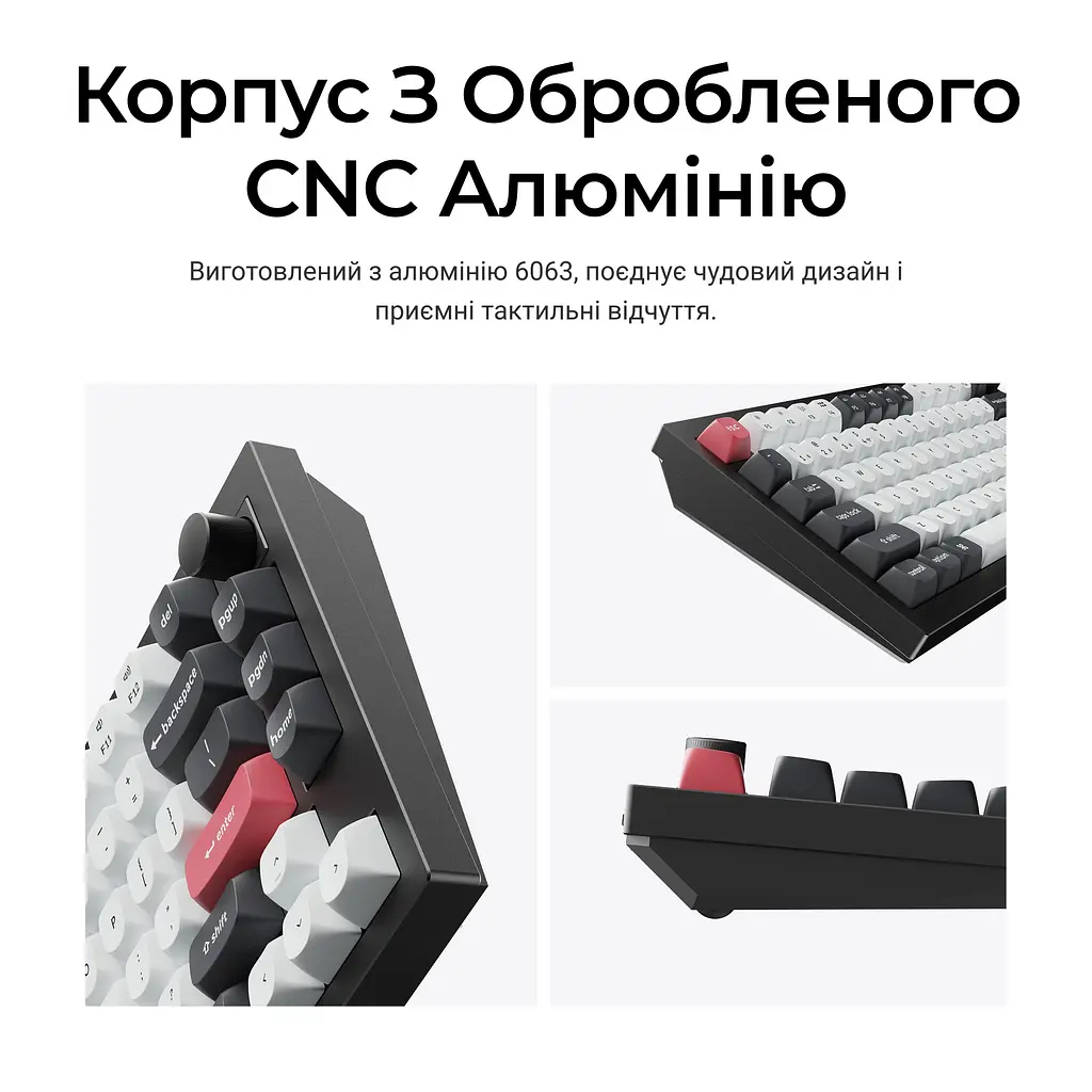 Клавіатура бездротова Keychron Q1 HE Magnetic Switch Black RGB (Q1H-M1-UA) - фото 9