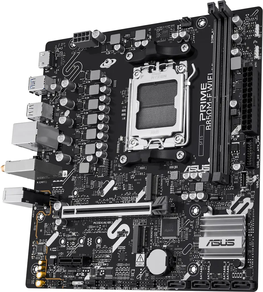 ASUS Материнська плата PRIME B850M-F WIFI sAM5 B850 2xDDR5 M.2 HDMI Wi-Fi BT mATX - фото 4