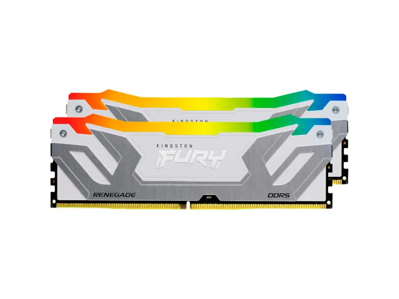 Пам'ять для настільних комп'ютерів Kingston FURY 48 GB (2x24GB) CUDIMM DDR5 8800 MHz Renegade Silver/White RGB (KF588CU42RWAK2-48) - фото 2