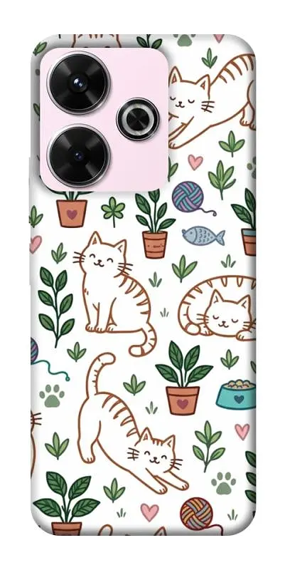 TPU чохол Demsky Cats pattern для Xiaomi Redmi 13 4G / Poco M6 4G
