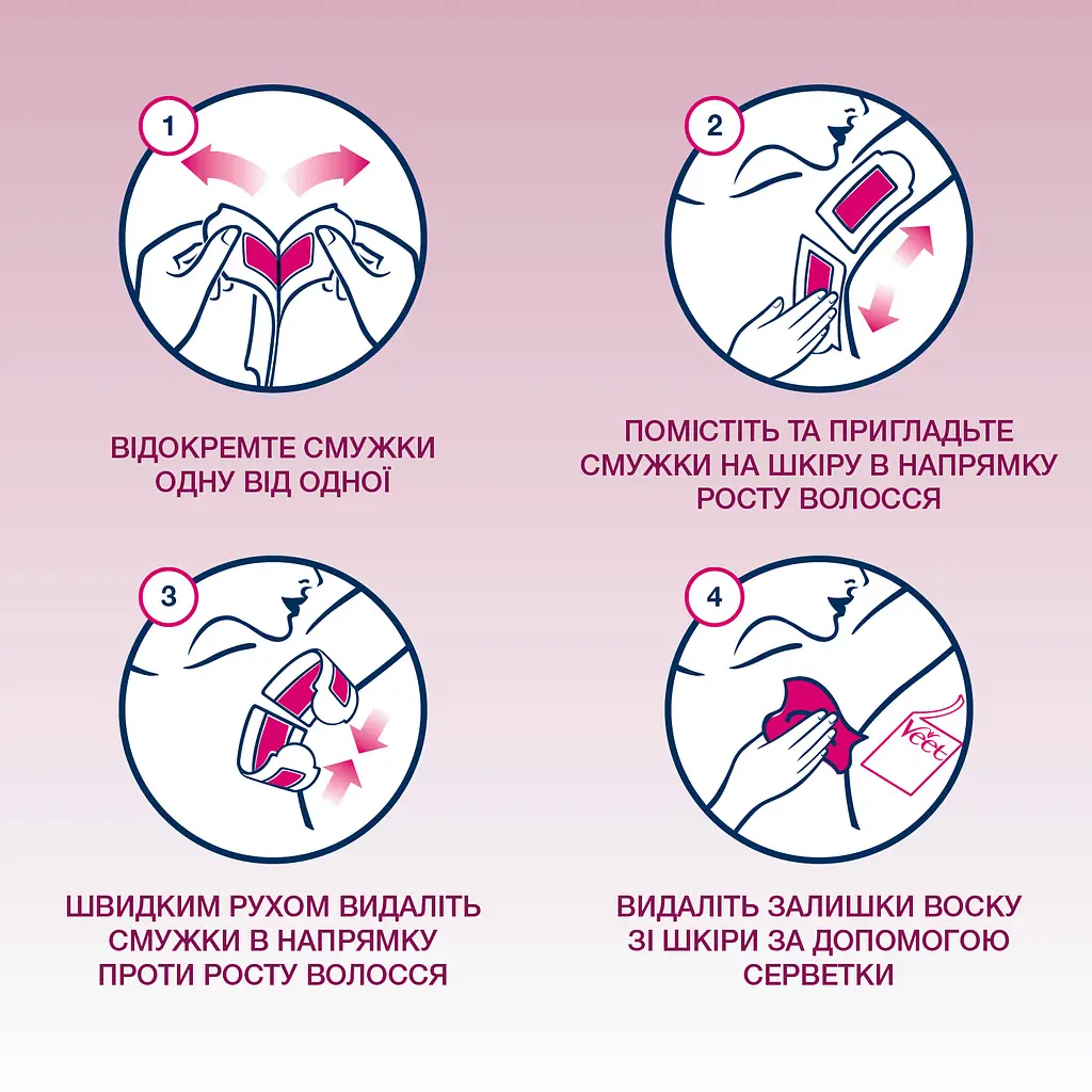 Восковые полоски Veet Easy-Gelwax для чувствительной кожи линии бикини и подмышки 14 шт. (3170260) - фото 3