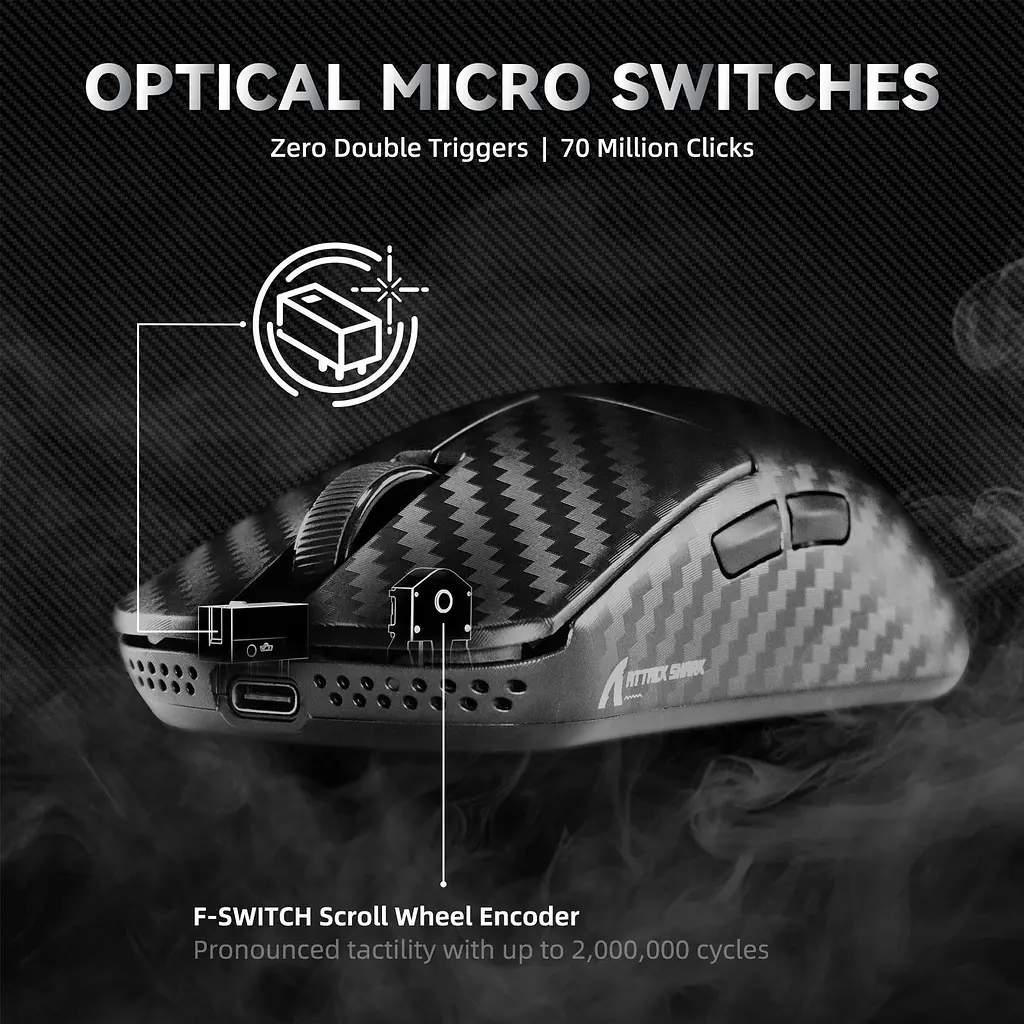 Миша Attack Shark R11 Ultra Weave Black (AS-6972792472409-B) [166747] - фото 10