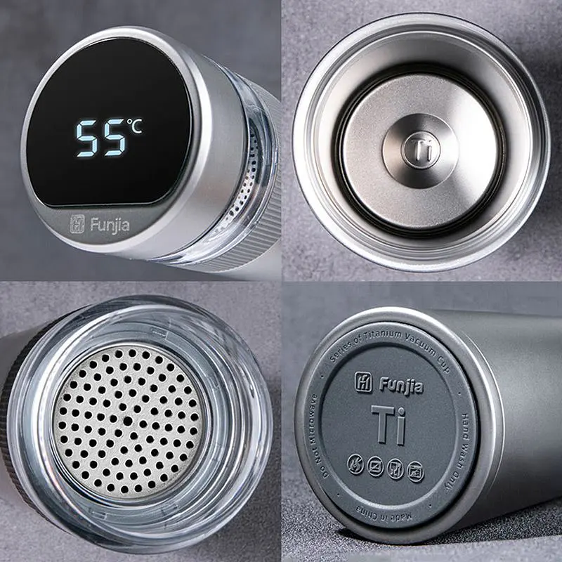 Термос Funjia Fun Home Titanium Smart Cup Titanium Gray 520ml (FJ-TA003) [171248] - фото 8