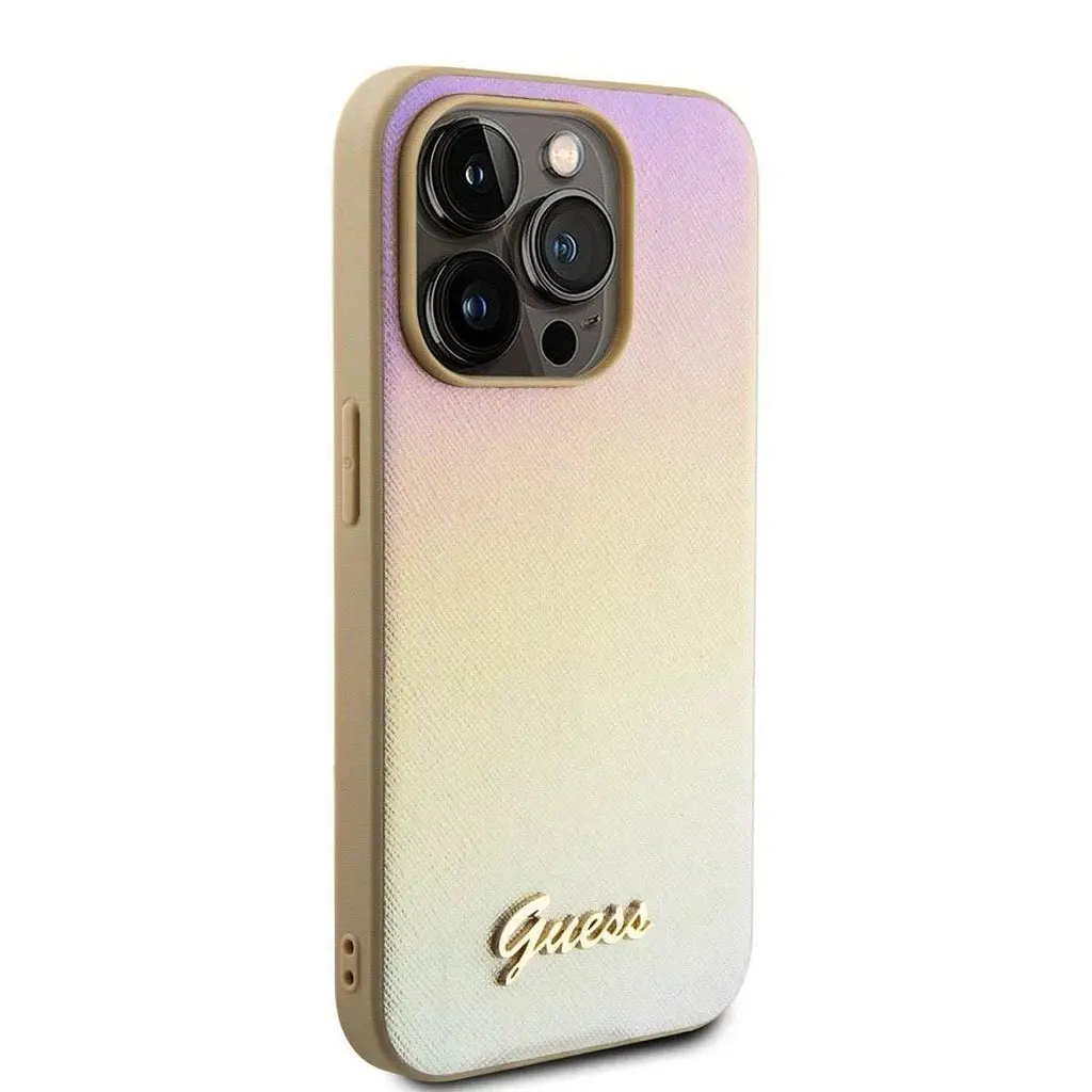 Чехол Guess PU Leather Iridescent Metal Script для iPhOne 15 Pro Max Gold (57983118682) - фото 4