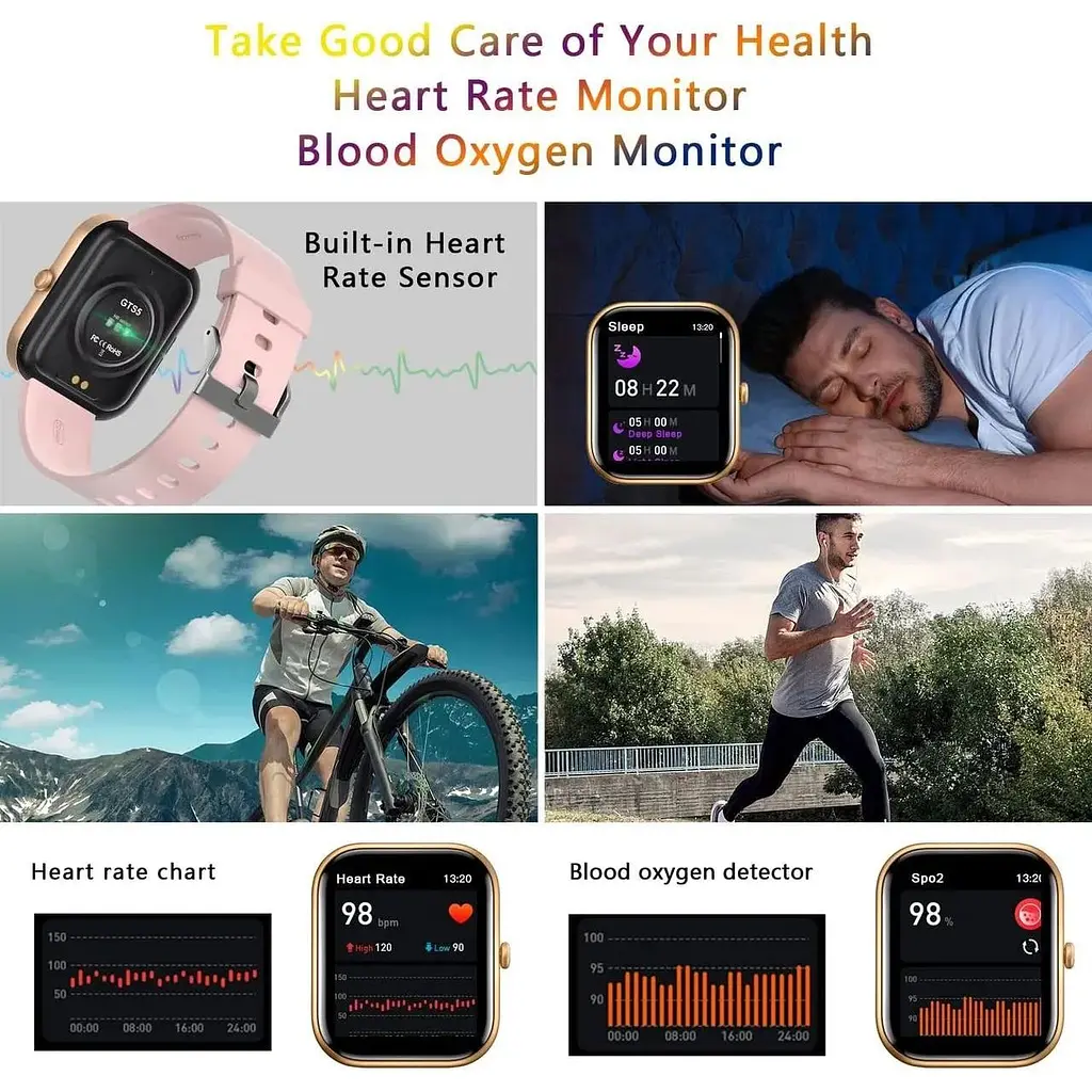 Фітнес-трекер Micflip Smart Watch з 2-дюймовим сенсорним екраном SpO2 - фото 4