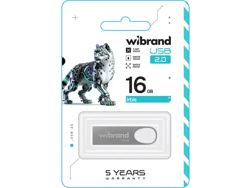 Флешка Wibrand 16 GB Irbis Silver USB 2.0 (WI2.0/IR16U3S) - фото 2