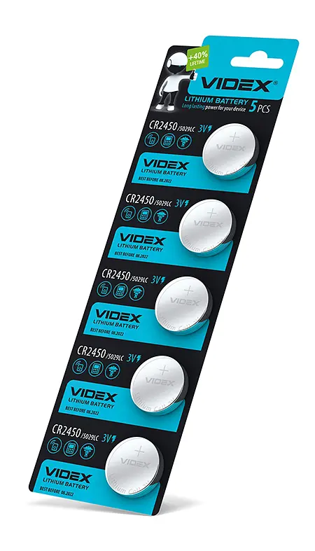 Батарейка літієва Videx CR2450 5шт BLISTER CARD VIDEX (23462-000) - фото 2