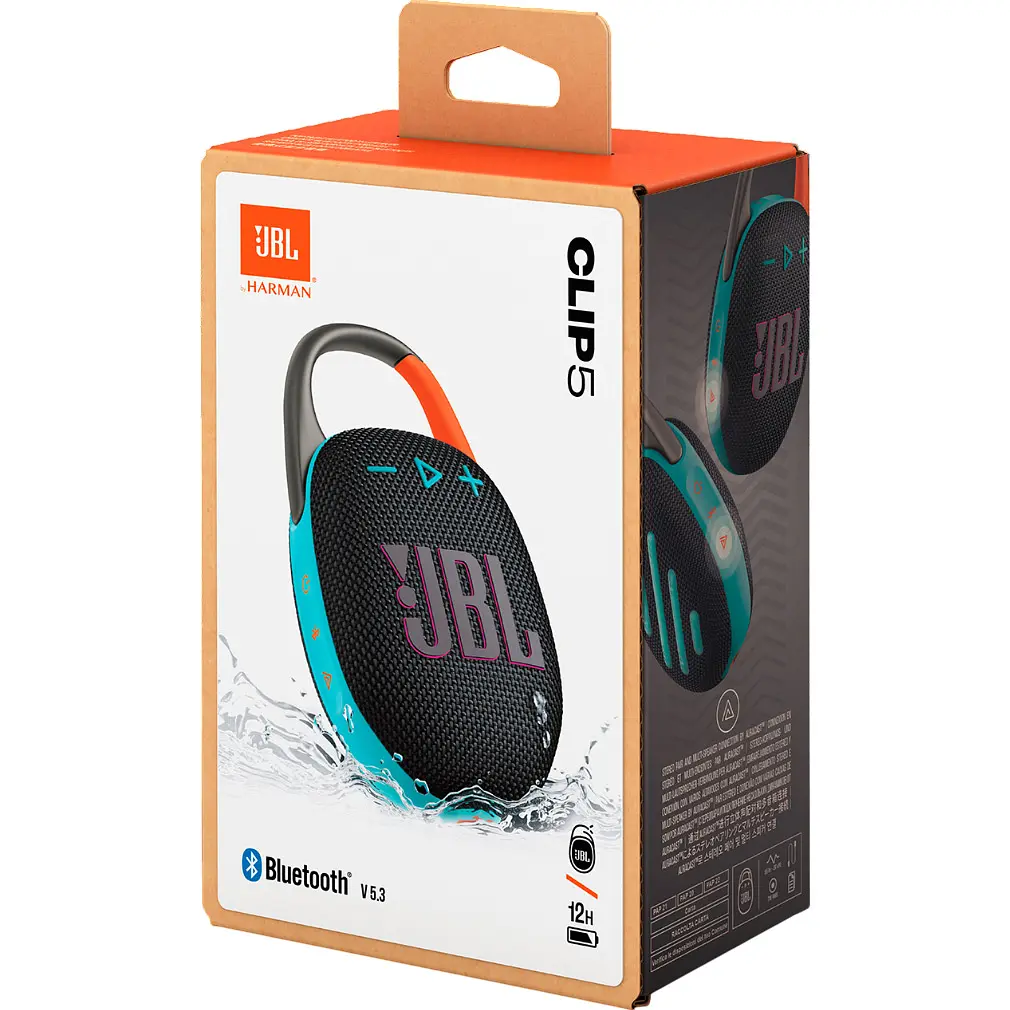 Портативна акустика JBL Clip 5 Black/Orange [JBLCLIP5BLKOAM] [123880] - фото 9