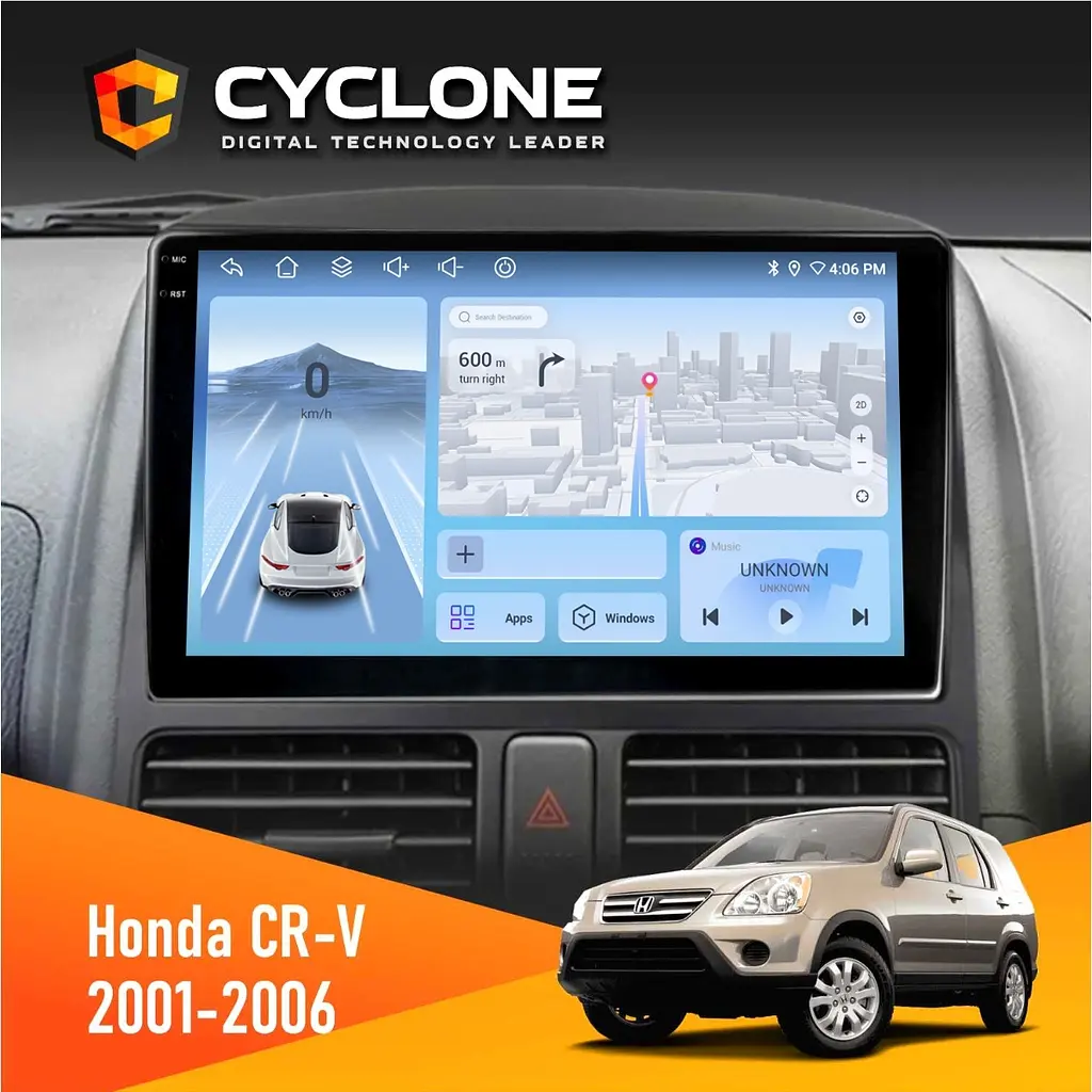 Штатна магнітола Honda CR-V 2001-2006 Cyclone C9-012 4x64, DSP, 4G Cyclone (НФ-00007855)