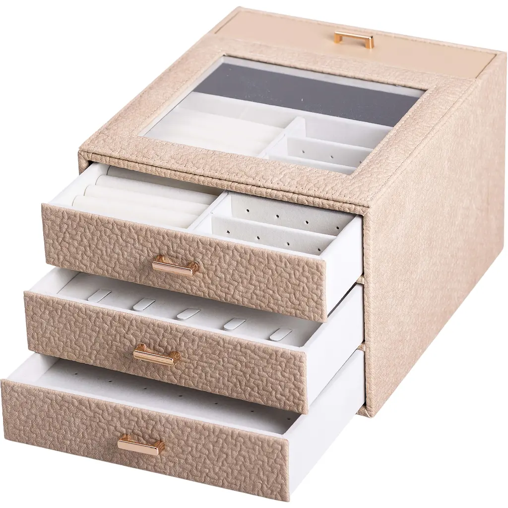 Скринька-комод Yiwu для прикрас 23x20x15 см бежева HP-5-16CR - фото 7