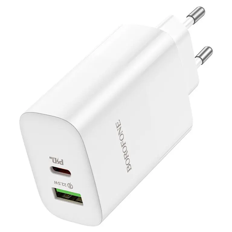 МЗП Borofone BN10 Sunlight PD65W (1USB-A/1C) White - фото 3