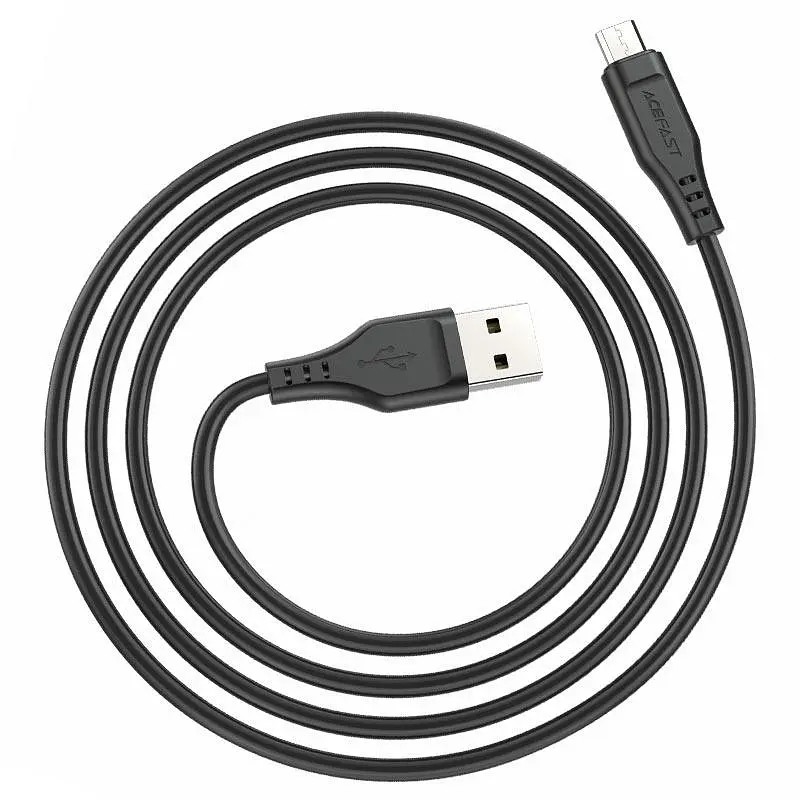 Кабель Acefast C3-09 USB to Micro 2.4A 1.2 м TPE TPE connectors черный - фото 3