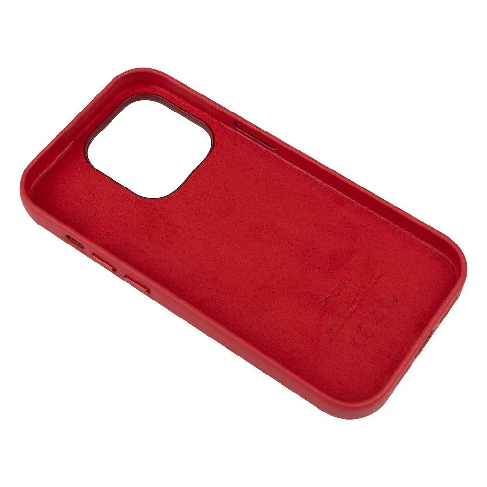 Чохол Leather Case для Apple iPhone 14 Crimson - фото 3