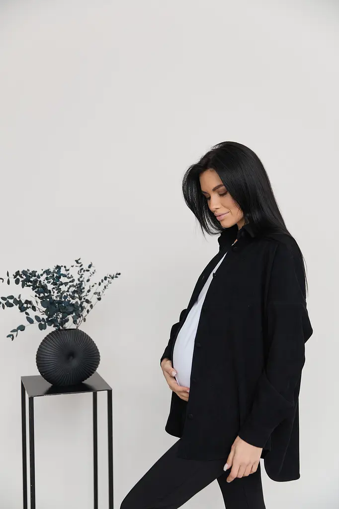 Рубашка вельветовая для беременных и кормящих мам Varna размер L-XL Lullababe Черный - фото 7