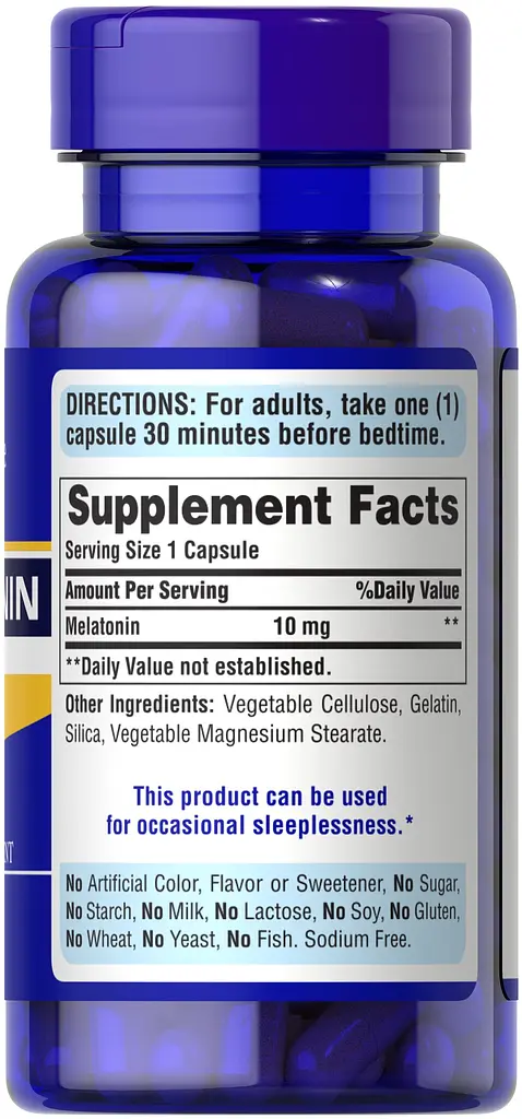 Мелатонін Puritan's Pride Melatonin 10 mg 60 капсул - фото 2