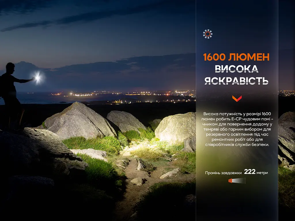 Ліхтар ручний Fenix E-CP чорний - фото 16