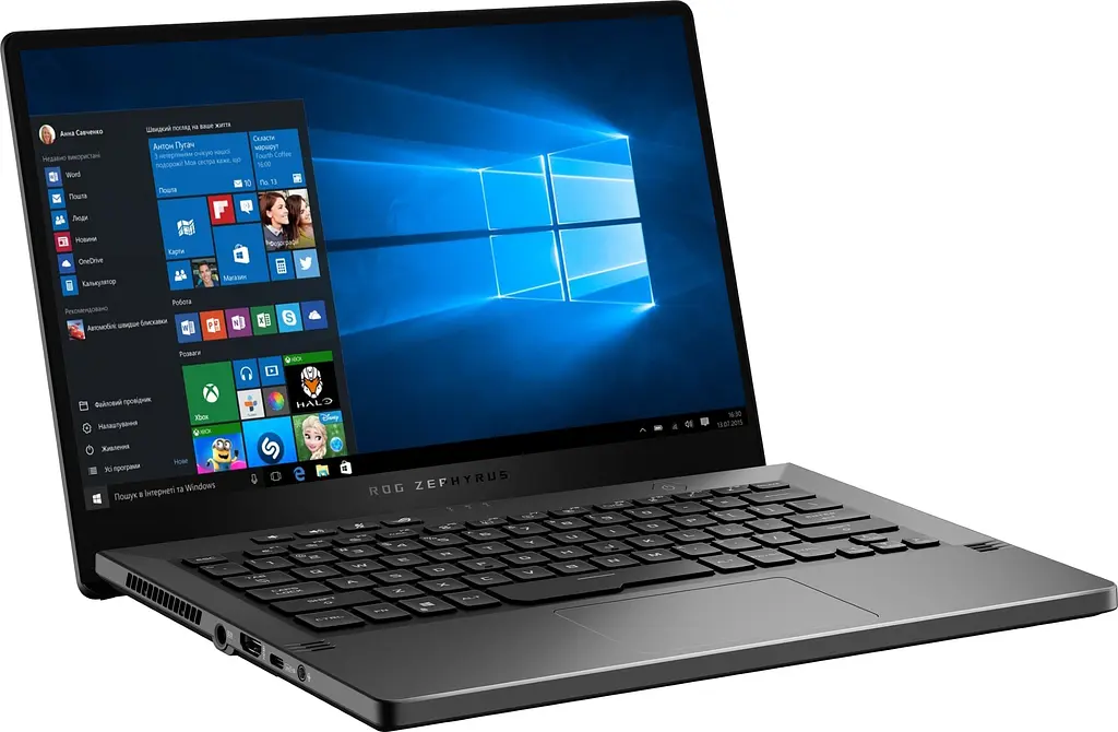 Ноутбук ASUS ROG Zephyrus G14 GA401QM-HZ335 14FHD IPS/AMD R7-5800HS/16/512F/NVD3060-6/noOS/Gray (90NR05S3-M08630) - фото 5