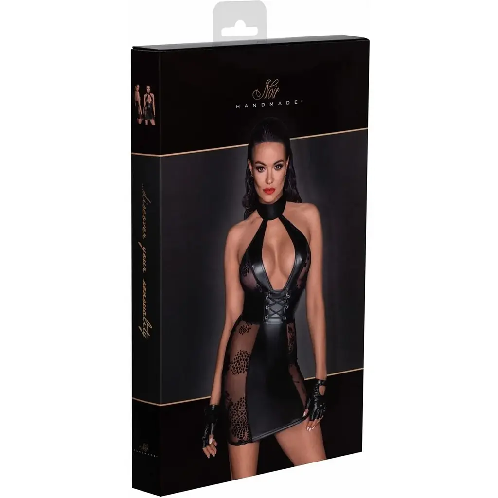 Сукня Noir Handmade F238 Short tulle dress With Powerwetlook inserts - S - фото 6