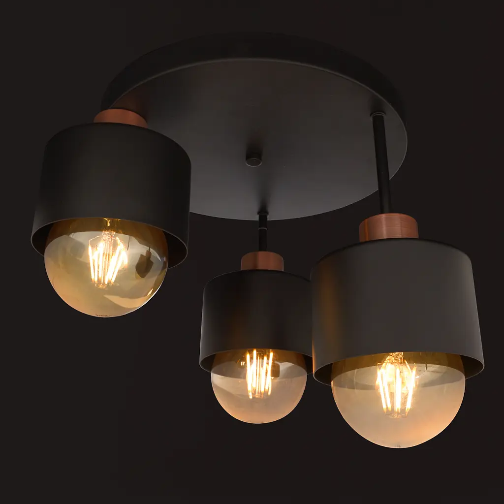 Люстра Brille в гостиную E27 60W BK/RG (BKL-911C/3) - фото 4