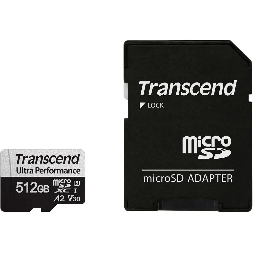 Карта пам'яті Transcend microSDXC 340S 512GB UHS-I U3 V30 A2 + adapter SD (TS512GUSD340S) [141992]