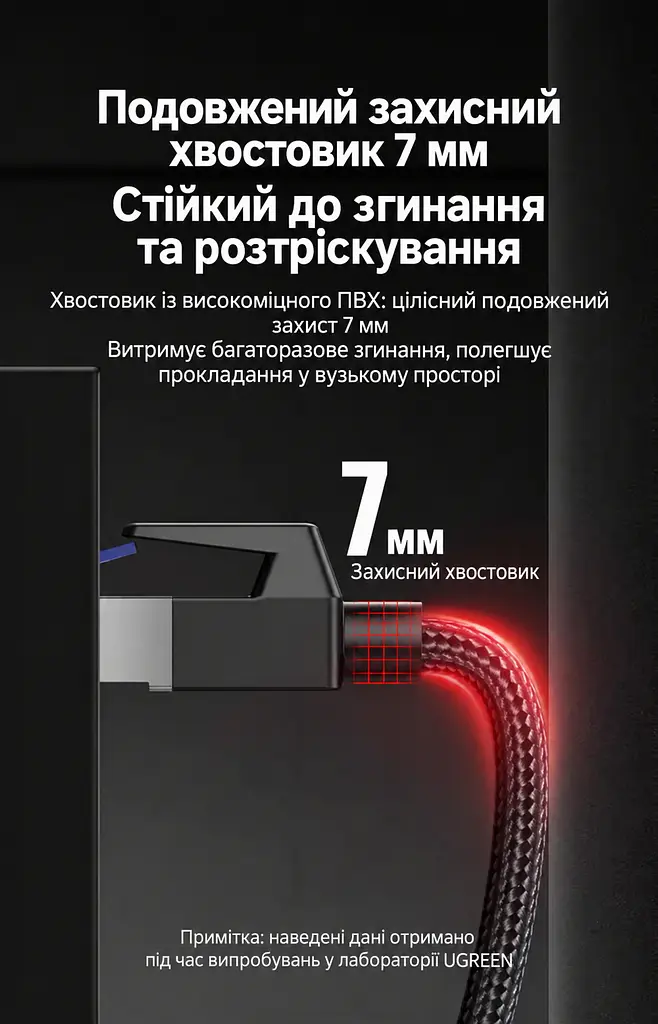 Мережевий кабель Ethernet UGREEN NW153 15 м патч-корд RJ45 штекер ↔ RJ45 штекер Cat 8 теоретично до 40 Гбіт/с 2000 МГц екранування F/FTP в обплетенні жили з чистої міді чорний (30799) - фото 6