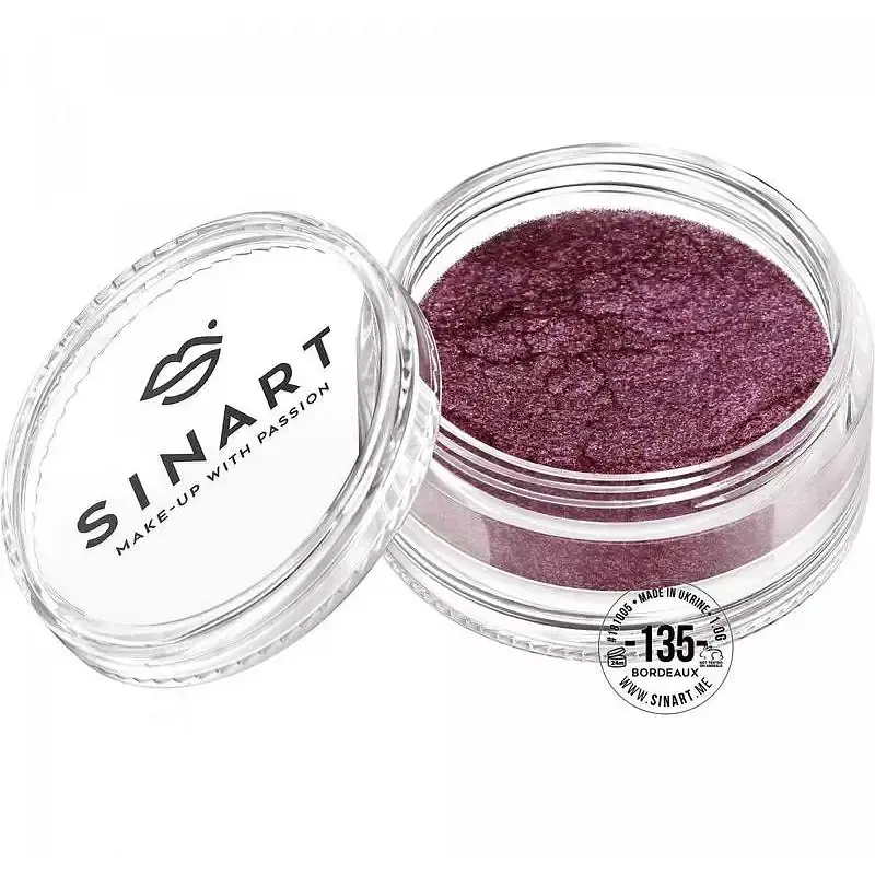 Розсипчасті тіні Sinart Make-Up With Passion тон 135 (Bordeaux) 1 г - фото 2