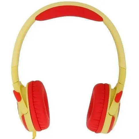 Наушники накладные детские Celebrat A25 3.5мм желто красные - фото 3