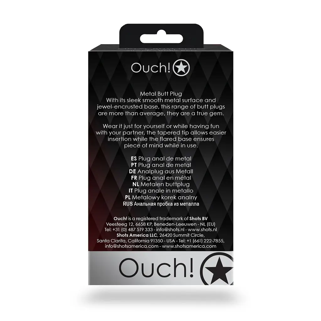 Анальна пробка Ouch! Heart Gem Butt Plug Medium, 8 см (сріблястий) - фото 10