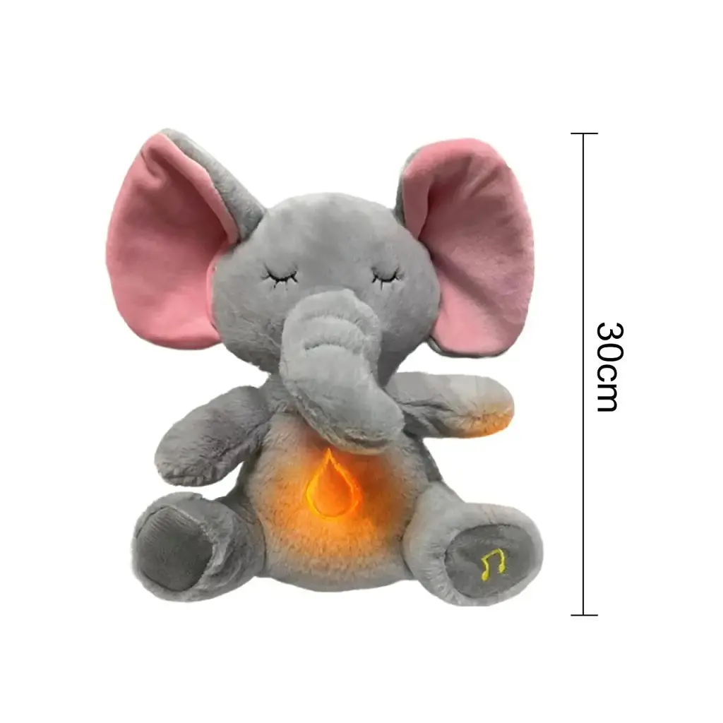 Інтерактивна м'яка іграшка-нічник Elephant, повітропроникний слоник, сірий, заспокійлива плюшева іграшка - фото 9