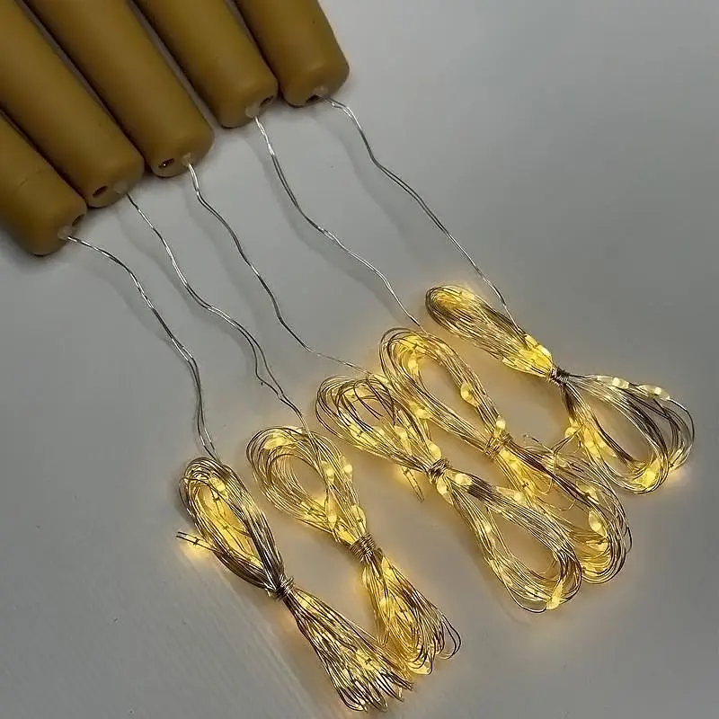 Набір гірлянд корок 5 шт. від батарейок AAA/20 LED 2 м теплий Білий без мерехтіння - фото 6
