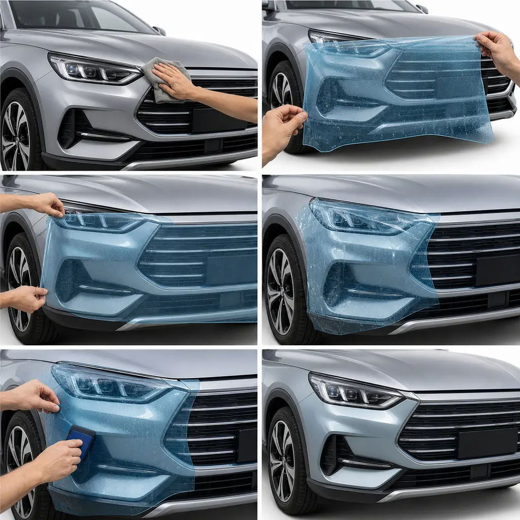 Антигравійна захисна бронеплівка за лекалами для BYD Song Plus I 2020-2022 - зона даху - фото 2