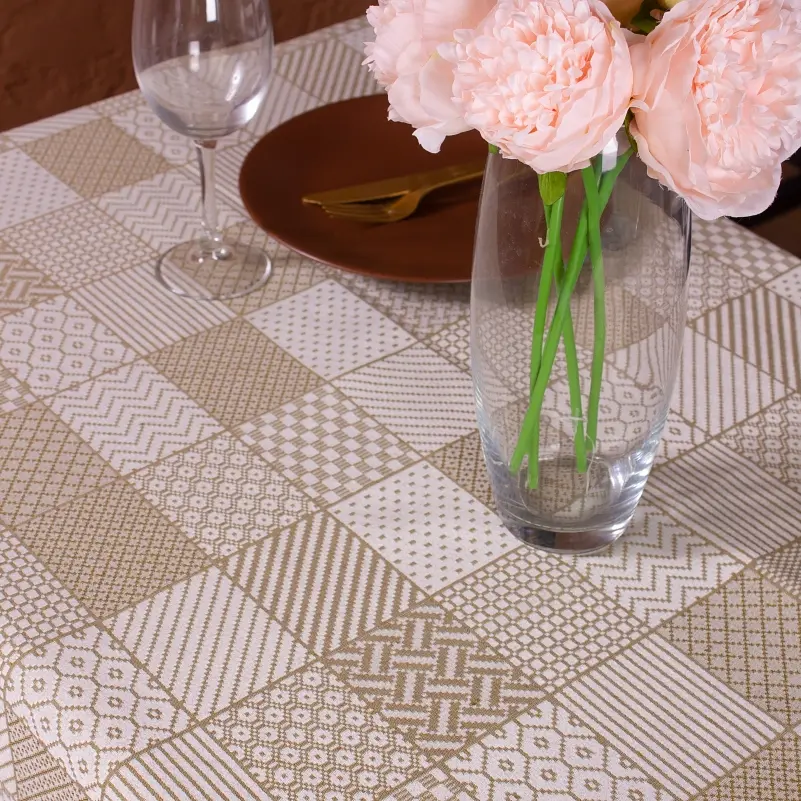 Скатертина MirSon №301 Jacquard olive 140x100 см жакард - фото 2