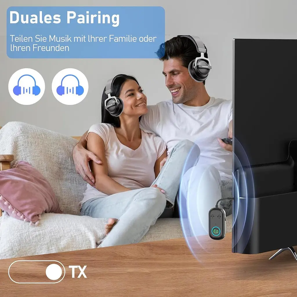 Bluetooth 5.3 адаптер TX/RX 2-в-1 для телевізора, авто та AUX - фото 7