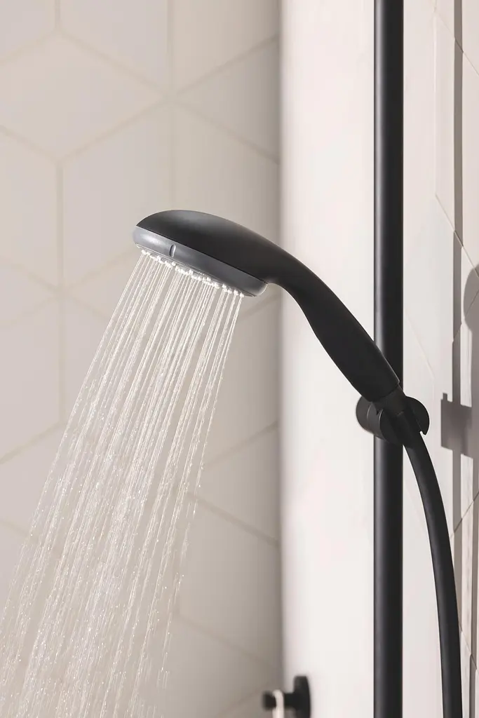 Душова система Grohe Vitalio Start System 250 Cube + термостат для ванни Precision Start UA303904TR, Чорний матовий - фото 8