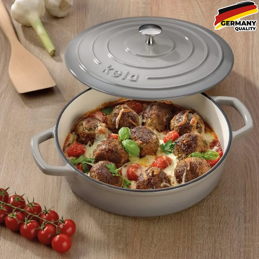 Сотейник Kela Calido чугунный с крышкой 28 см 3.2 л серый (12611) - фото 3